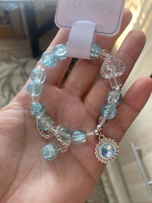 Фотография покупателя товара Браслет-пружинка «Жемчуг. Сахарный. Диск и сердечко», шар №10, d=6 см, белый, голубой в серебре - Фото 1