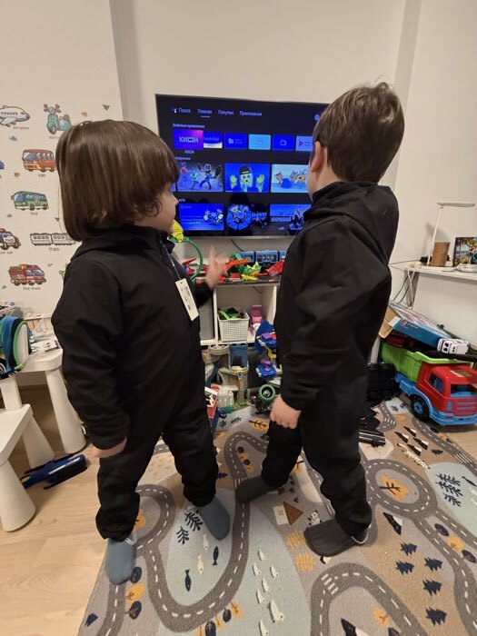 Фотография покупателя товара Комбинезон демисезонный для мальчиков MINAKU из Softshell на флисе, непромокаемый, серый, рост 122 см - Фото 2