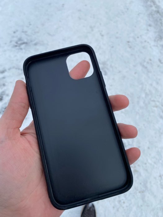 Фотография покупателя товара Чехол LuazON для iPhone 11, с отсеками под карты, кожзам, черный