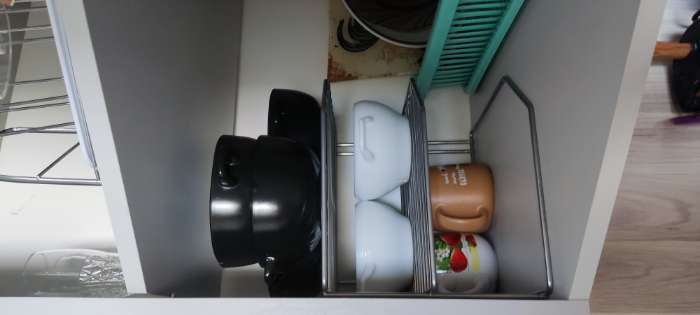 Фотография покупателя товара Подставка для посуды, 2 яруса, 25×25×20 см, цвет хром - Фото 1