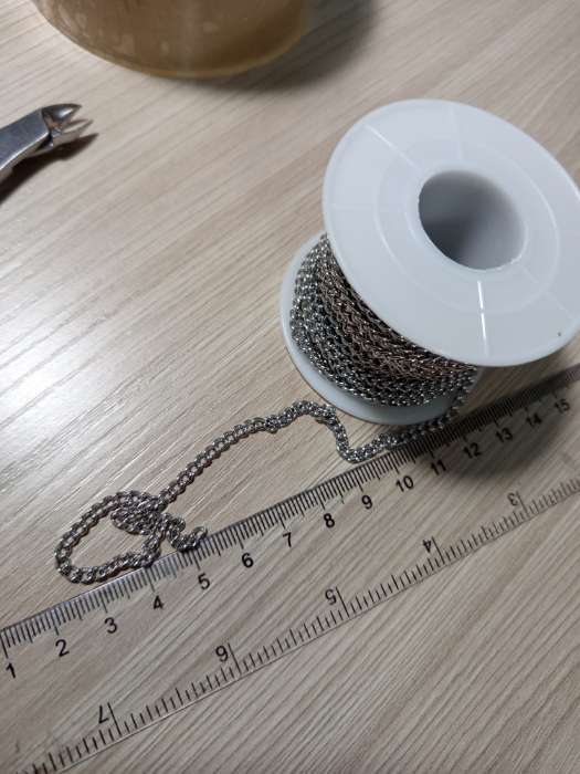 Фотография покупателя товара Цепочка железная без карабина на бобине, 0.3×0.3×0.1 см, L=10 м, цвет серебро - Фото 2