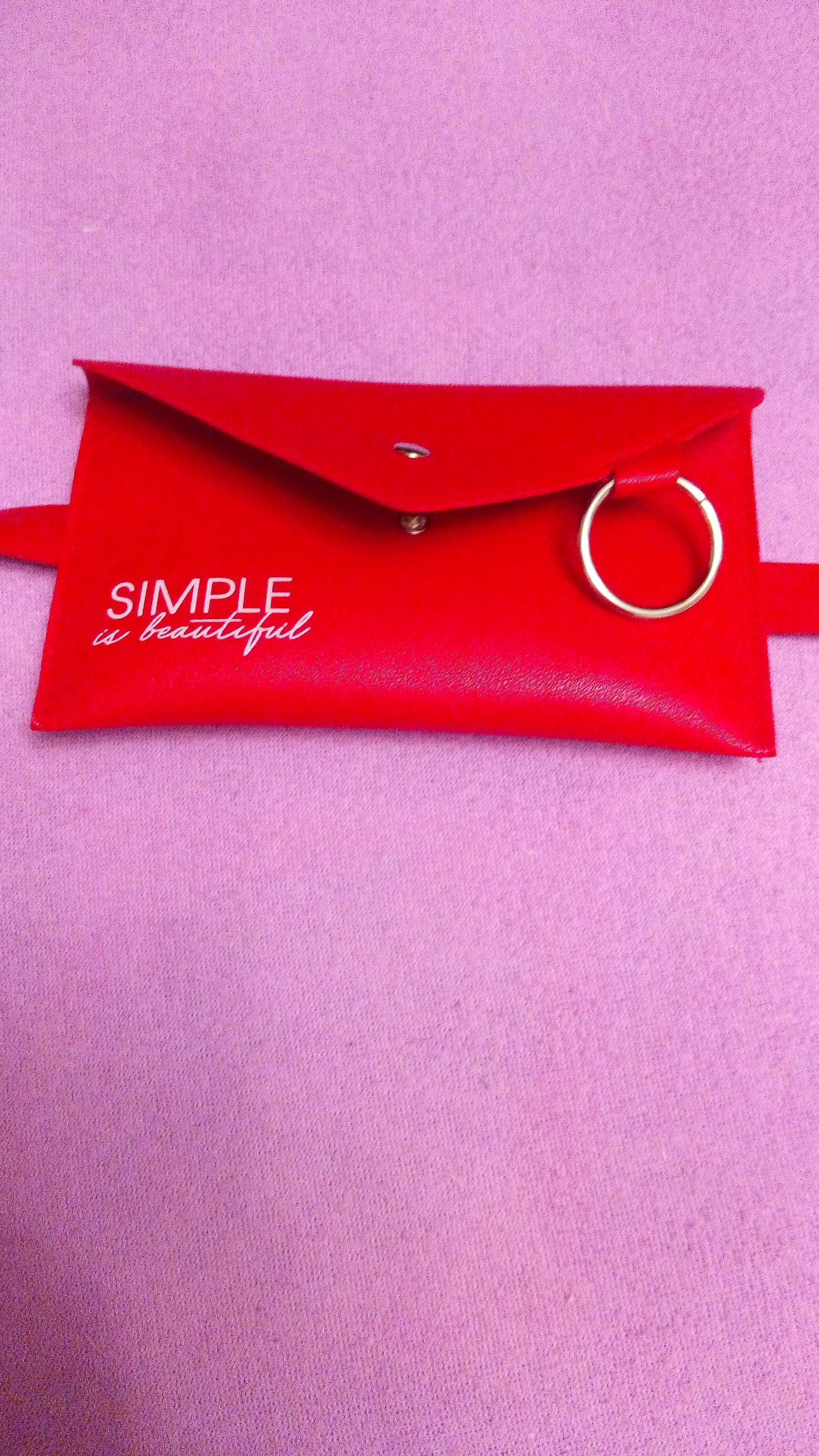 Фотография покупателя товара Сумка поясная с металлическим кольцом, 19х11см, SIMPLE is beautuful, цвет красный