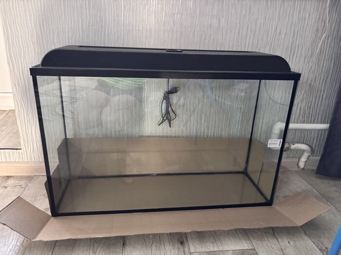 Фотография покупателя товара Аквариум Прямоугольный «Атолл» с крышкой, 100 л, 80×25×50/55 см, чёрный - Фото 1