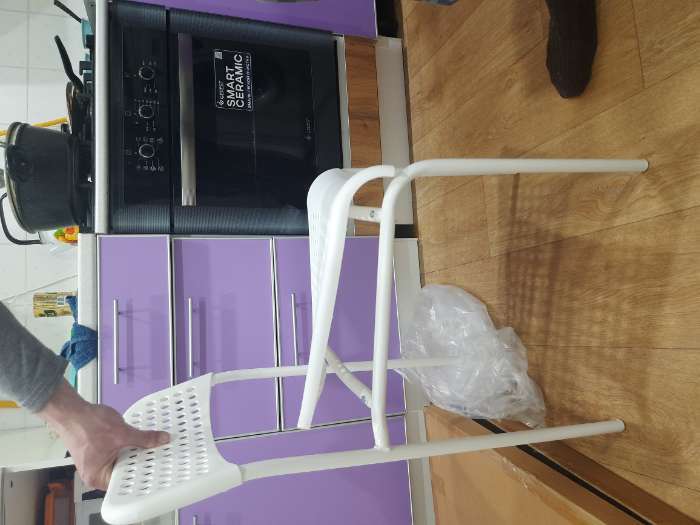 Фотография покупателя товара Стул пластиковый, с перфорацией, цвет белый - Фото 2