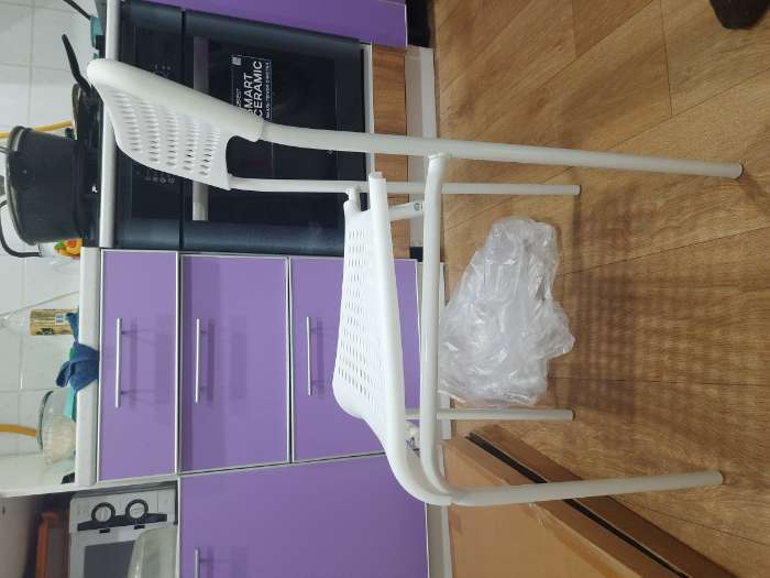 Фотография покупателя товара Стул пластиковый, с перфорацией, цвет белый - Фото 3