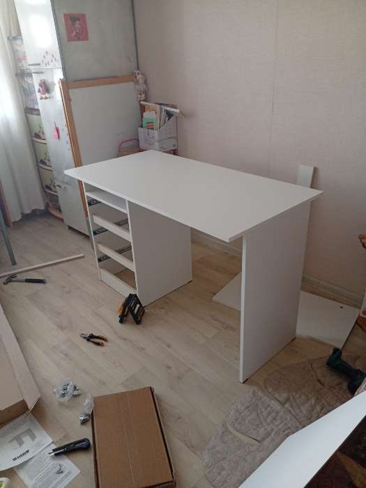 Фотография покупателя товара Стол письменный тандем «Зара», 750×2182×610 мм, цвет белый - Фото 3