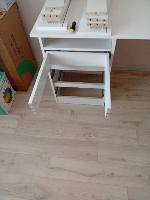 Фотография покупателя товара Стол письменный тандем «Зара», 750×2182×610 мм, цвет белый - Фото 4