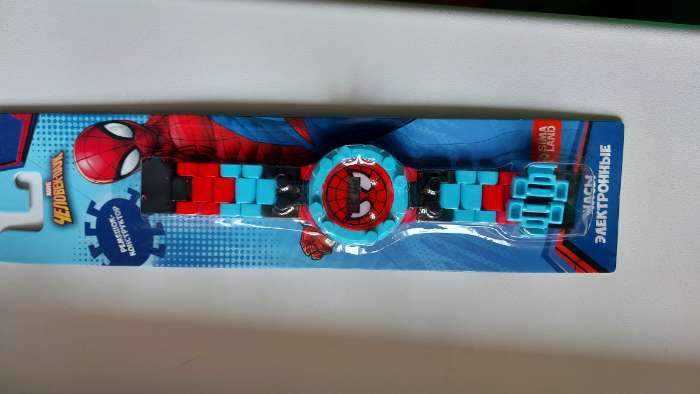 Фотография покупателя товара Часы наручные лего, Человек-паук, с ремешком-конструктором - Фото 3