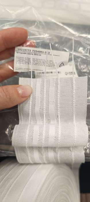 Фотография покупателя товара Шторная лента классическая, матовая, 6 см, 50±1 м, белая - Фото 1