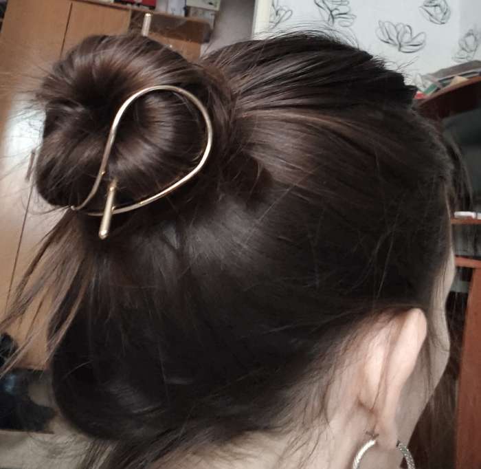 Фотография покупателя товара Зажим для волос «Джулен», 13×5 см, золото - Фото 1