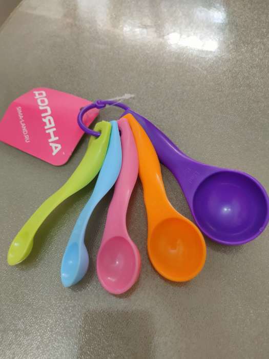 Фотография покупателя товара Набор мерных ложек Доляна «Креатив», 5 шт.: 1 мл, 2.5 мл, 5 мл, 7.5 мл, 15 мл, МИКС - Фото 1