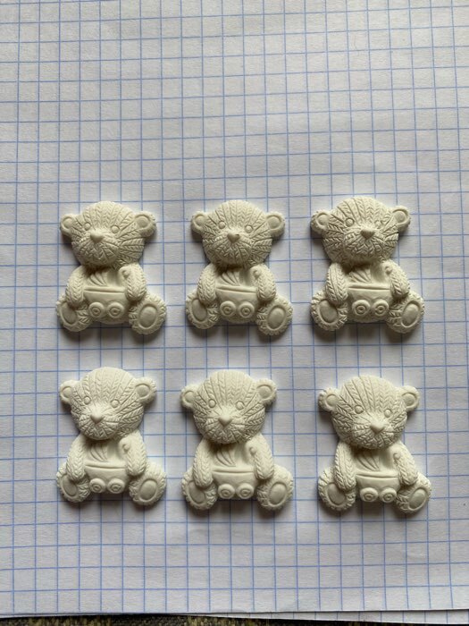 Фотография покупателя товара Декор для творчества полистоун «Медвежонок с коляской», белый, набор 6 шт., 2.5×3 см - Фото 1