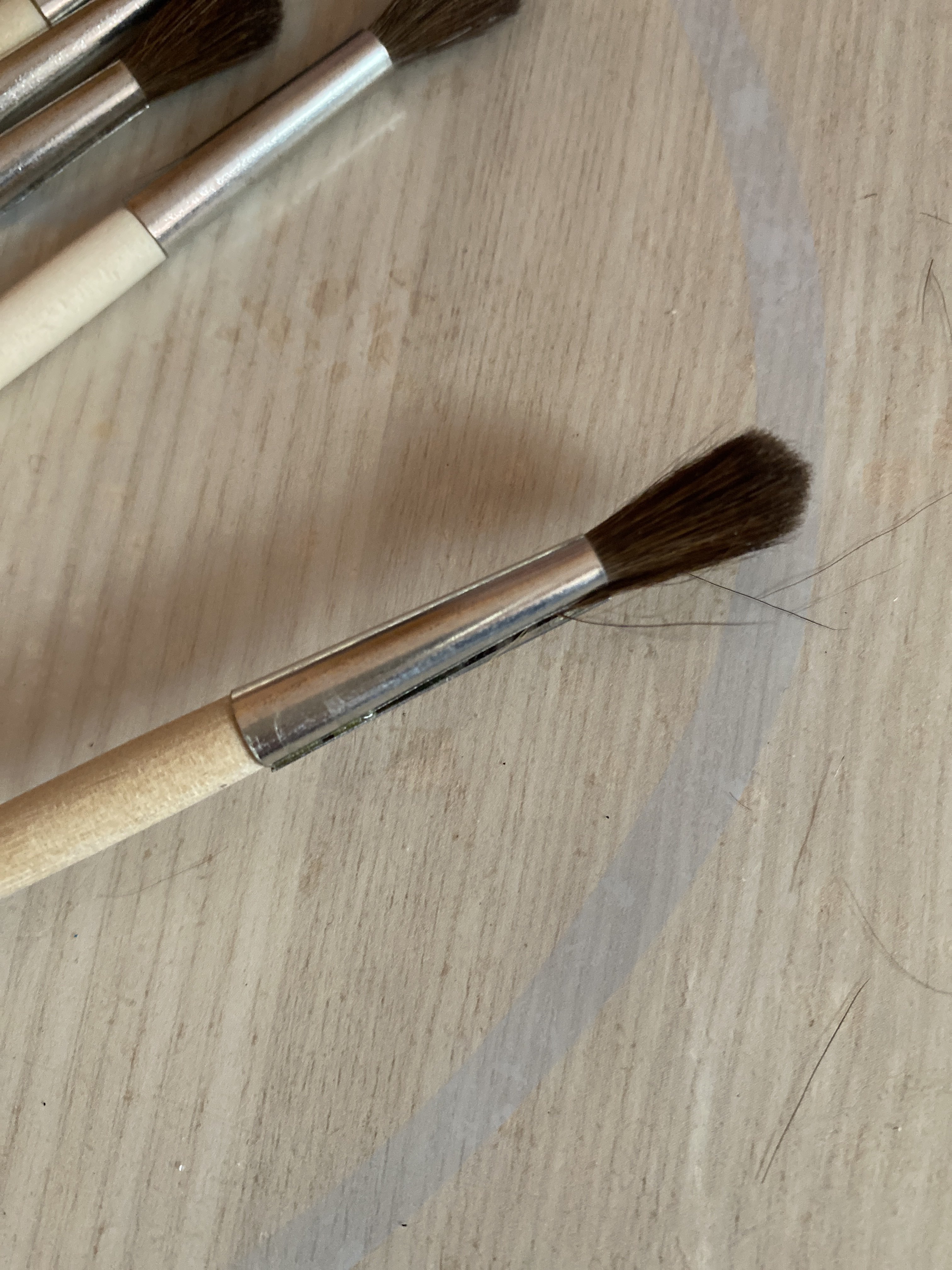 Фотография покупателя товара Кисть Пони круглая № 4 (диаметр обоймы 4 мм; длина волоса 18 мм), деревянная ручка, Calligrata