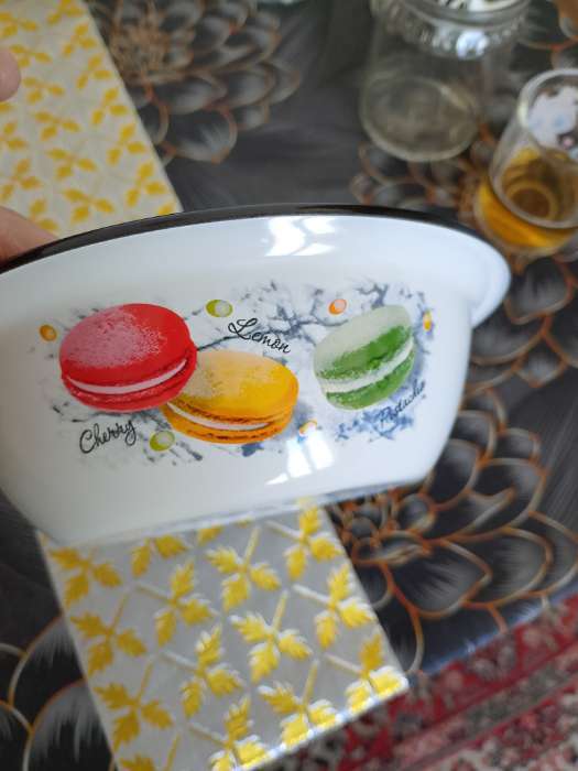 Фотография покупателя товара УЦЕНКА Миска 0.8л (белая)Цветное печенье - Фото 2