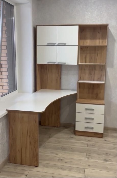 Фотография покупателя товара Стол компьютерный №1, левый, 1280×2000×1450 мм, цвет дуб вотан/белый - Фото 1