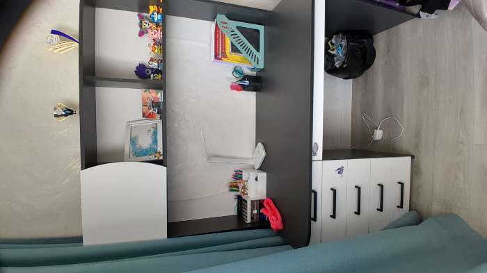 Фотография покупателя товара Стол рабочий «Сигма», 1205×605×1660 мм, графит, белый - Фото 1