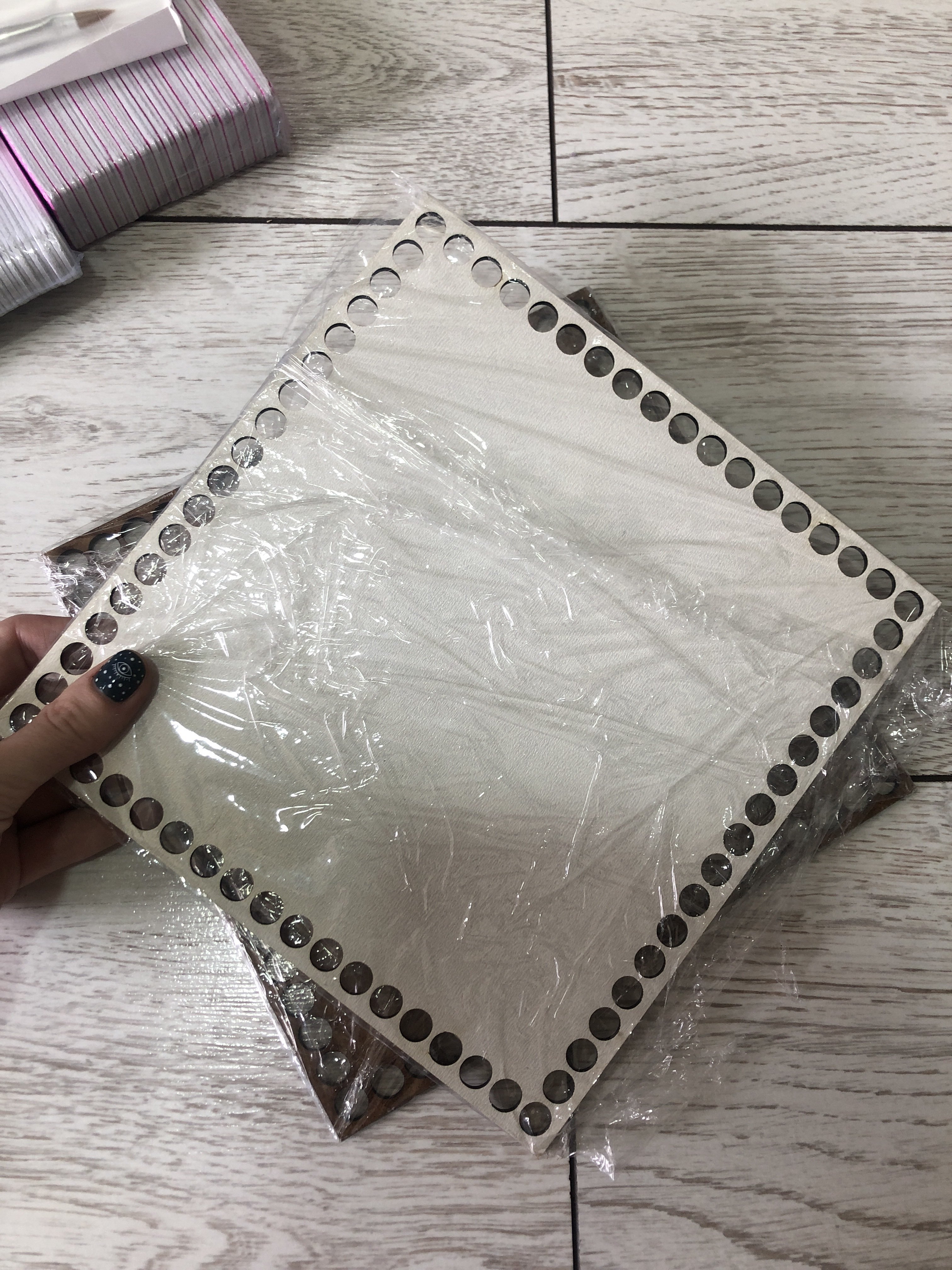 Фотография покупателя товара Заготовка для вязания "Квадрат", донышко лхдф белый, 19.5×19.5 см, d=9мм