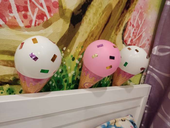 Фотография покупателя товара Воздушные шары «С днём рождения», гирлянда, конфетти, лента - Фото 1