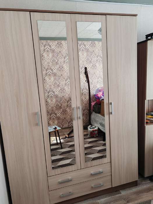 Фотография покупателя товара Шкаф прямой четырёхстворчатый «Квадро», 2 ящика, 1600×487×2200 мм, цвет венге/лоредо - Фото 1