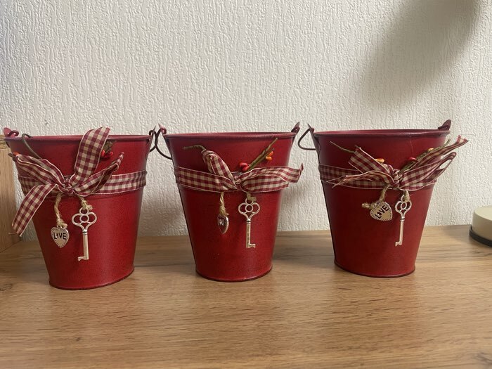 Фотография покупателя товара Кашпо «Ведерко Рустад», 12×12×13 см, бежевое - Фото 1