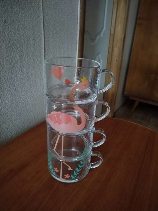 Фотография покупателя товара Набор кружек «Фламинго», 420 мл, 4 шт., стекло - Фото 1