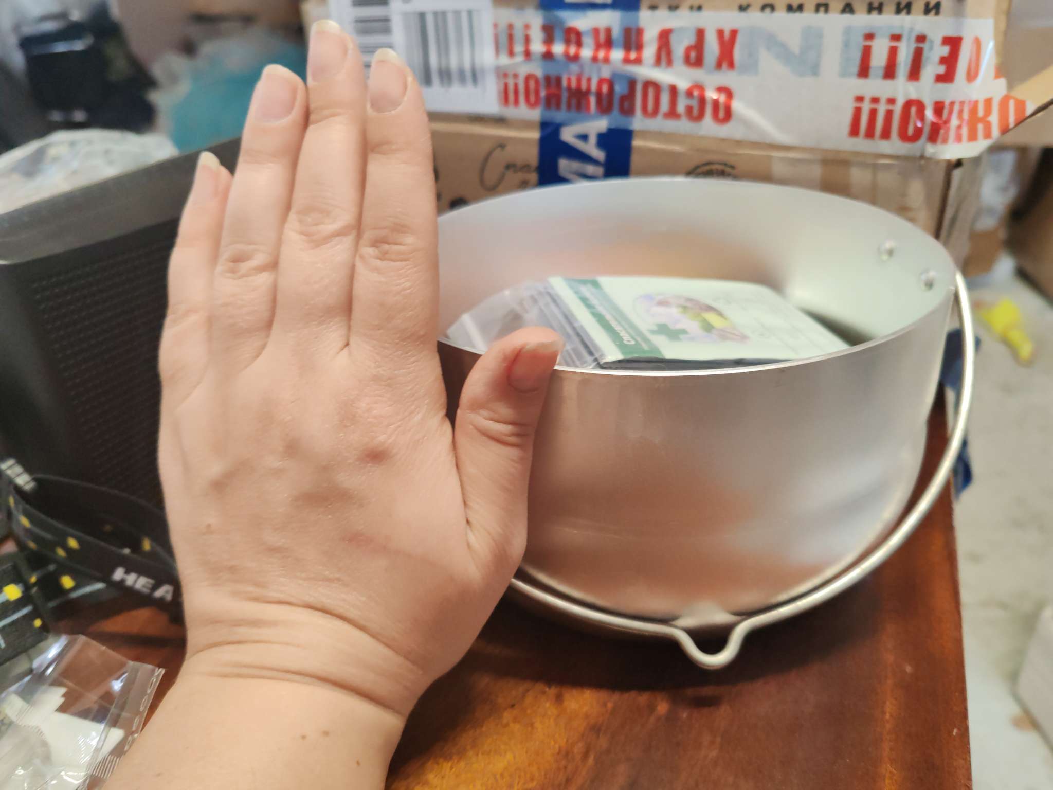 Фотография покупателя товара Котелок туристический, 2.5 л, с крышкой, штампованный алюминий - Фото 2