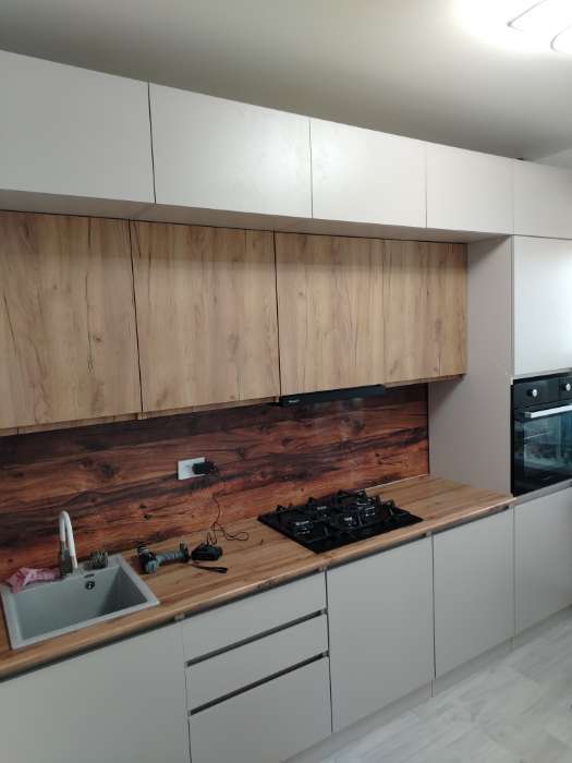 Фотография покупателя товара Кухонный гарнитур угловой в потолок «Виктория», 3000×1600 мм, цвет графит/дуб крафт - Фото 12