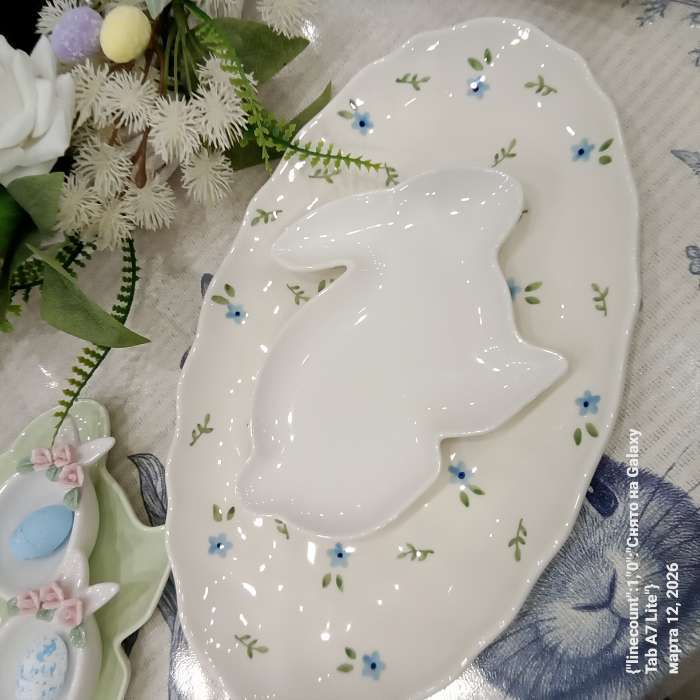 Фотография покупателя товара Блюдо сервировочное «Уютный дом. Розы», 30.5×18×2.5 см, керамика, белая - Фото 2