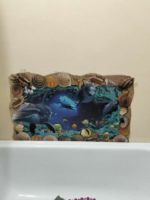 Фотография покупателя товара Интерьерная наклейка 3Д TAKE IT EASY «Море и жители», на стену, 90×60 см, влагостойкая, ПВХ - Фото 1