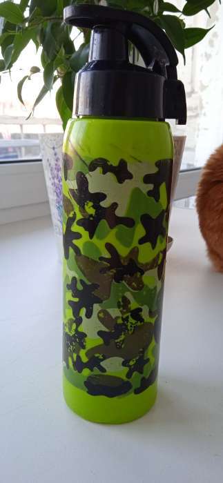 Фотография покупателя товара Бутылка для воды пластиковая «Кот», 500 мл, цвет белый - Фото 3