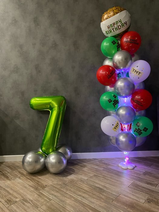 Фотография покупателя товара Стойка для воздушных шаров с подставкой под воду/песок, световая, на 19 шаров, высота 125 см, уценка