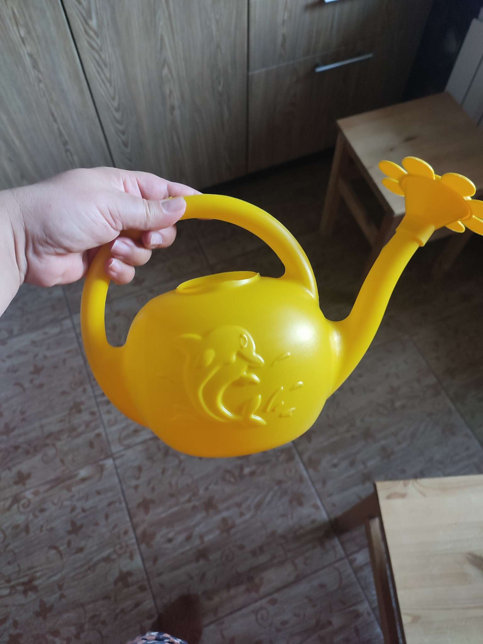 Фотография покупателя товара Лейка, 1.5 л, с рассеивателем, цвет МИКС, «Ромашка» - Фото 1