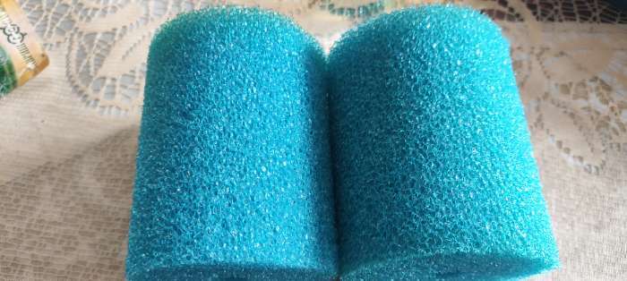 Фотография покупателя товара Губка круглая № 2, крупнопористая, 6×6×12 см, синяя - Фото 3