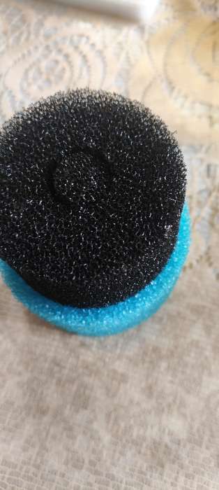 Фотография покупателя товара Губка круглая № 2, крупнопористая, 6×6×12 см, синяя - Фото 4