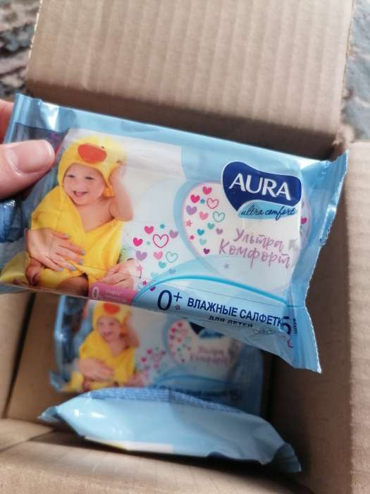 Фотография покупателя товара Влажные салфетки Aura Ultra Comfort, детские, 15 шт - Фото 5
