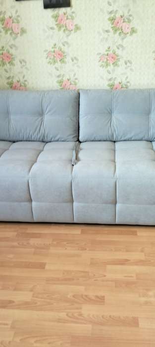 Фотография покупателя товара Диван прямой «СИМПЛ КЛЕТКА», спальное место 1600×2000 мм, ткань велюр vivaldi, цвет серый - Фото 3