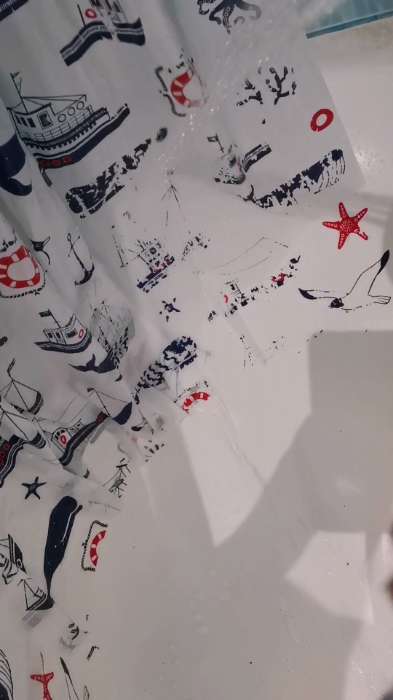 Фотография покупателя товара Штора для ванной «Гавань», 180×180 см, цвет белый