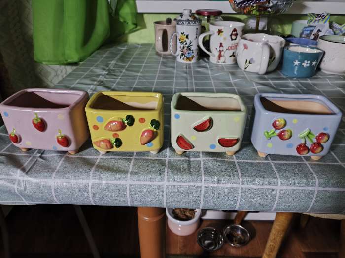 Фотография покупателя товара Декоративный горшок для цветов «Вишни», 9×7×8 см, керамический, Greengo - Фото 1