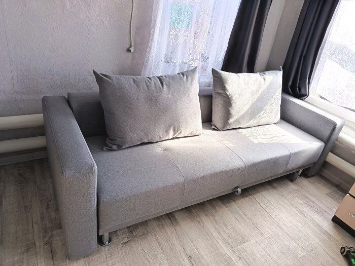 Фотография покупателя товара Диван прямой NEXT, c подлокотниками, спальное место 1200×1950 мм, обивка рогожка, цвет coffee - Фото 1