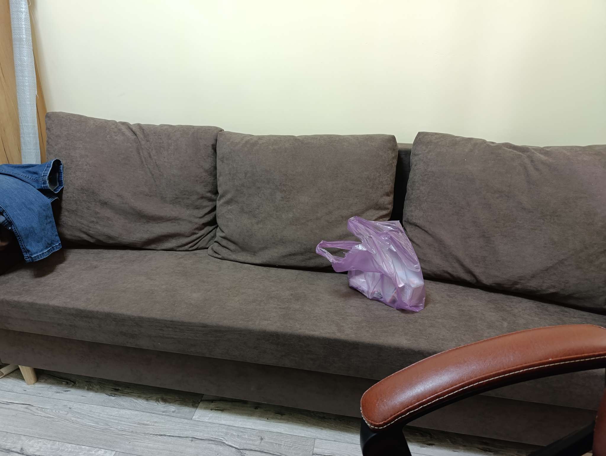 Фотография покупателя товара Диван прямой «Ванкувер - Лайт», механизм еврокнижка, велюр, цвет серый - Фото 1