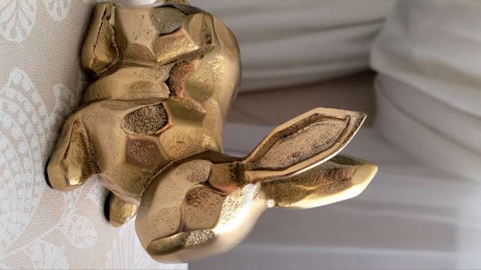 Фотография покупателя товара Сувенир «Заяц», 14×7×13 см, алюминий - Фото 1