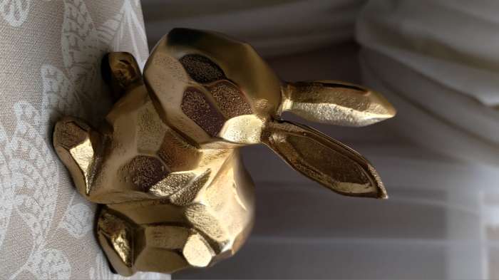 Фотография покупателя товара Сувенир «Заяц», 14×7×13 см, алюминий - Фото 2