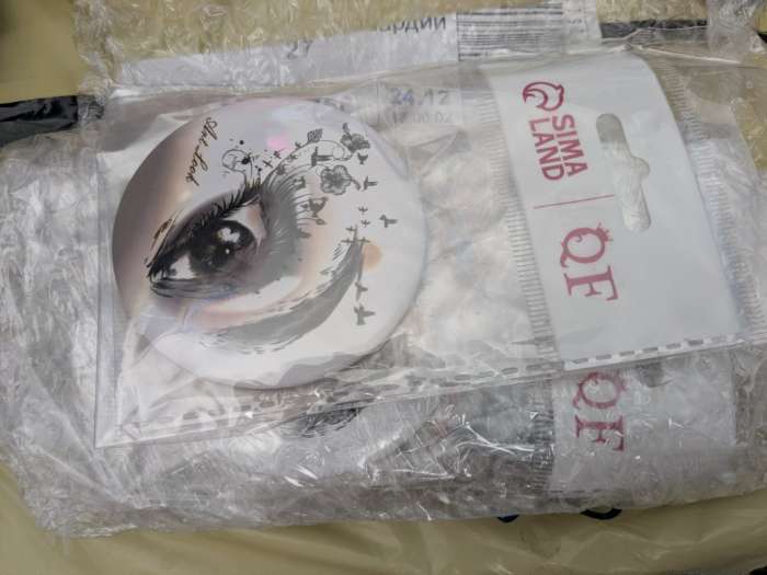 Фотография покупателя товара Зеркало карманное «Взгляд», d=7 см, белое - Фото 1