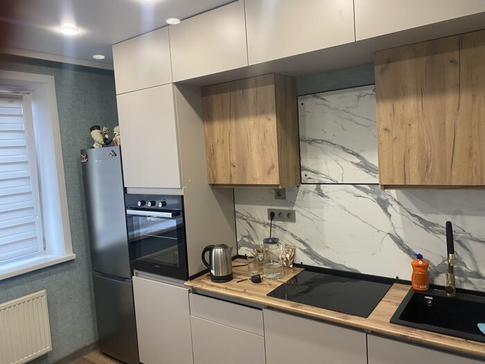 Фотография покупателя товара Кухонный гарнитур в потолок «Виктория», 2400 мм, цвет кашемир/дуб крафт - Фото 185