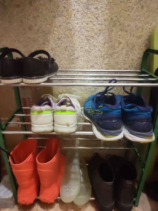 Фотография покупателя товара Обувница Доляна, 4 яруса, 50×19×59 см, цвет зелёный - Фото 52