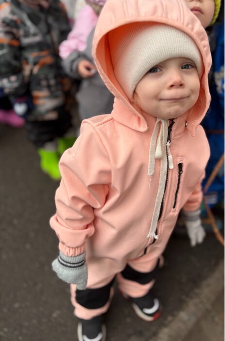 Фотография покупателя товара Комбинезон для девочки MINAKU: Softshell на флисе, непромокаемый, розовый, рост 128 см - Фото 1