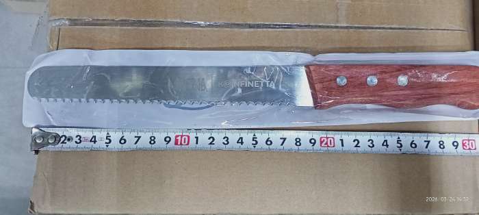 Фотография покупателя товара Нож для бисквита Доляна, рабочая часть 20 см, нержавеющая сталь, деревянная ручка - Фото 1