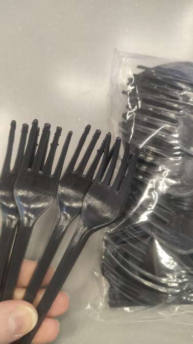 Фотография покупателя товара Вилка одноразовая «Стандарт», пластик, 15.5 см, столовая, чёрная - Фото 12