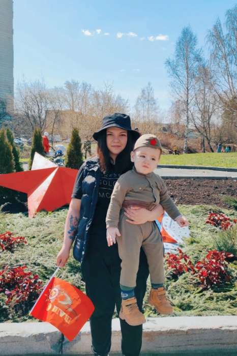 Фотография покупателя товара Костюм военного детский: комбинезон, пилотка, трикотаж, хлопок 100 %, рост 80 см, 1-2 года