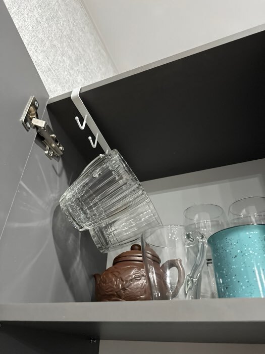 Фотография покупателя товара Держатель кухонный подвесной Доляна, на 6 предметов, 1.5×26×7 см, чёрный - Фото 1